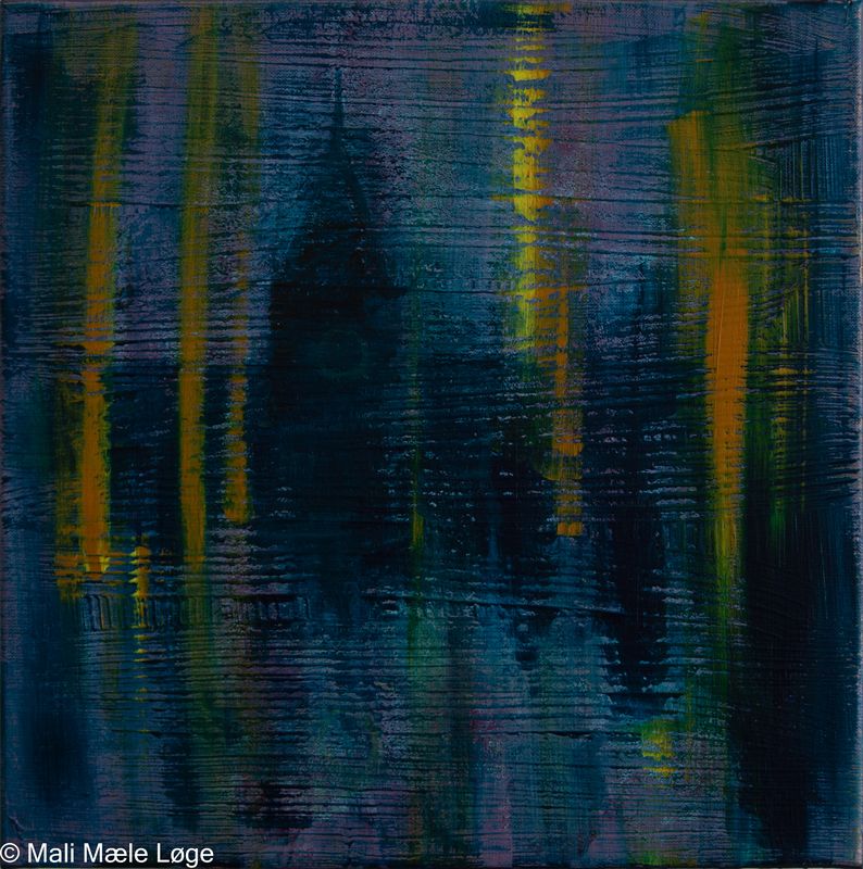 Maleri #18 — 40 × 40 cm